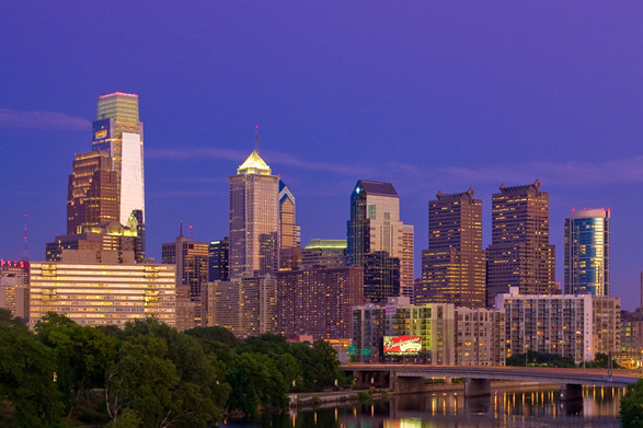 new york skyline silhouette vector. new york skyline at night